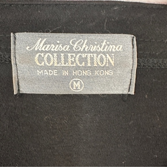 Vintage Black casino top size medium jester bling shiny Marisa Christina poker - Picture 3 of 10